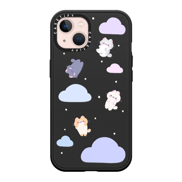 milkkoyo x CASETiFY iPhone 13 ケース マットブラック インパクトケース MagSafe対応 Falling cats by Milkkoyo