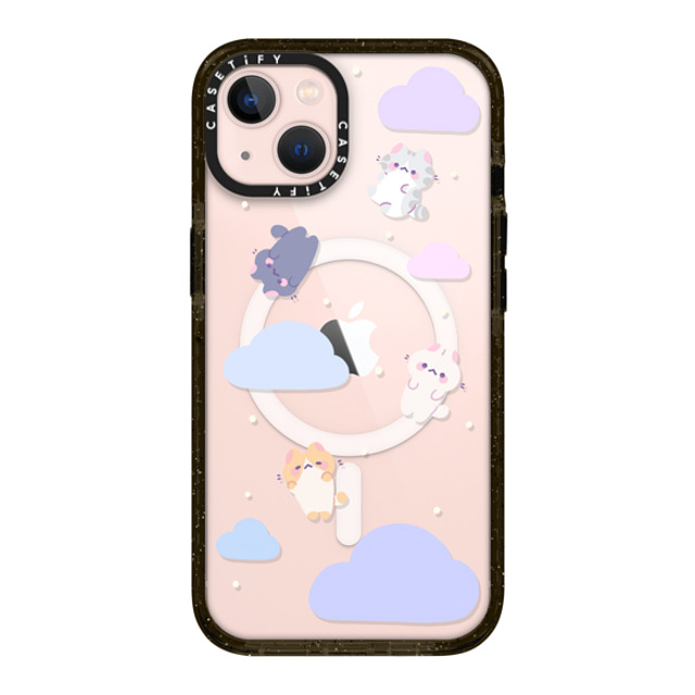 milkkoyo x CASETiFY iPhone 13 ケース ブラック インパクトケース MagSafe対応 Falling cats by Milkkoyo