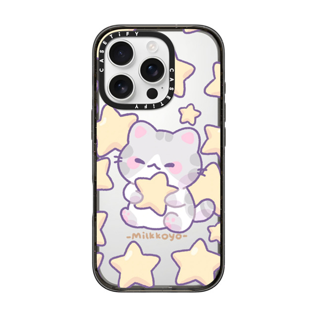 milkkoyo x CASETiFY iPhone 16 Pro ケース Cat,Star ブラック インパクトケース Stars Phone Case Back to School milkkoyo x CASETiFY iPhone 16 Pro ケース Cat,Star ブラック インパクトケース Stars Phone Case Back to School