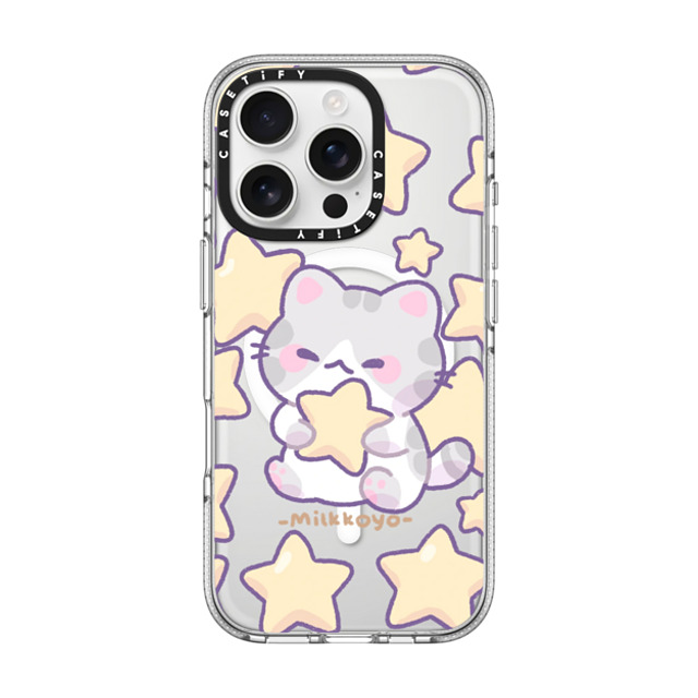 milkkoyo x CASETiFY iPhone 16 Pro ケース Cat,Star クリア クリア ケース MagSafe対応 Stars Phone Case Back to School milkkoyo x CASETiFY iPhone 16 Pro ケース Cat,Star クリア クリア ケース MagSafe対応 Stars Phone Case Back to School