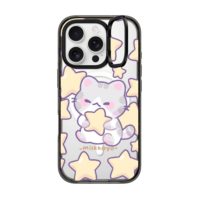 milkkoyo x CASETiFY iPhone 16 Pro ケース Cat,Star ブラック インパクトリングスタンドケース MagSafe対応 Stars Phone Case Back to School milkkoyo x CASETiFY iPhone 16 Pro ケース Cat,Star ブラック インパクトリングスタンドケース MagSafe対応 Stars Phone Case Back to School