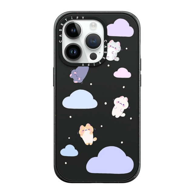 milkkoyo x CASETiFY iPhone 14 Pro ケース マットブラック インパクトケース MagSafe対応 Falling cats by Milkkoyo