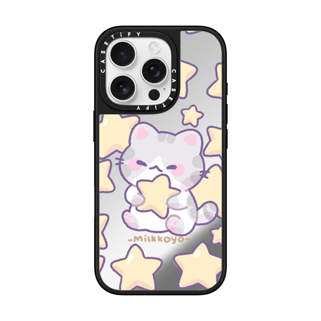 milkkoyo x CASETiFY iPhone 16 Pro ケース Cat,Star Silver on Black ミラーケース MagSafe対応 Stars Phone Case Back to School milkkoyo x CASETiFY iPhone 16 Pro ケース Cat,Star Silver on Black ミラーケース MagSafe対応 Stars Phone Case Back to School