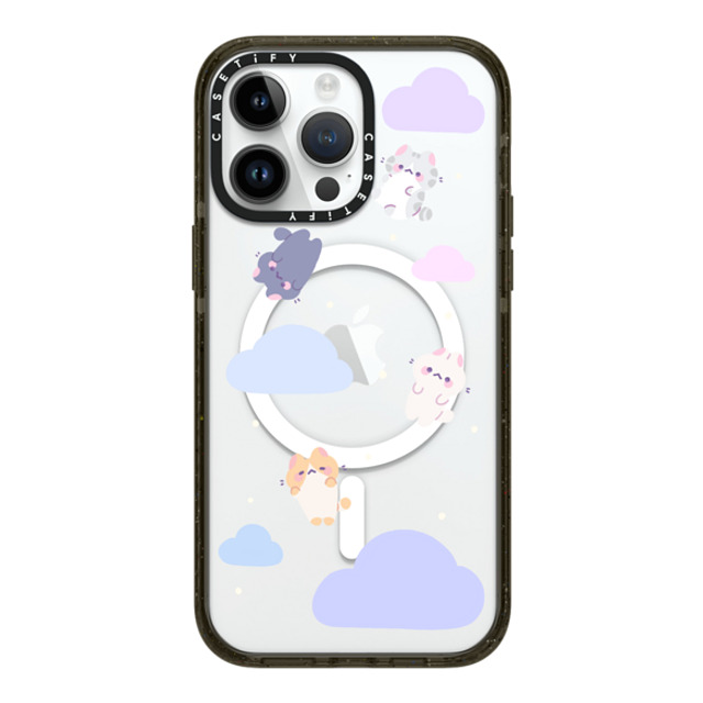 milkkoyo x CASETiFY iPhone 14 Pro Max ケース ブラック インパクトケース MagSafe対応 Falling cats by Milkkoyo