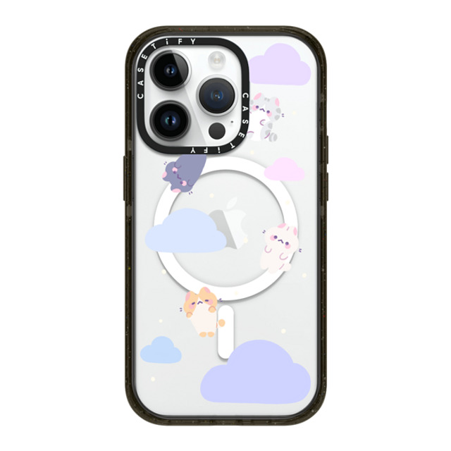 milkkoyo x CASETiFY iPhone 14 Pro ケース ブラック インパクトケース MagSafe対応 Falling cats by Milkkoyo