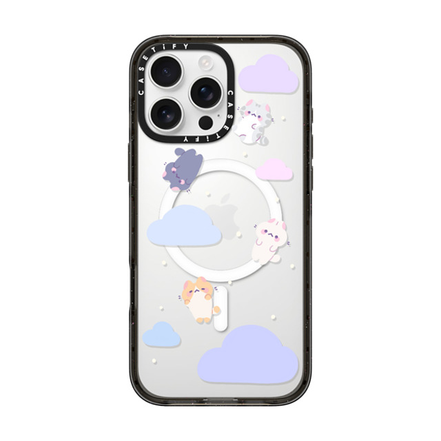 milkkoyo x CASETiFY iPhone 16 Pro Max ケース ブラック インパクトケース MagSafe対応 Falling cats by Milkkoyo