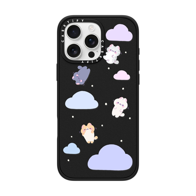 milkkoyo x CASETiFY iPhone 16 Pro Max ケース マットブラック インパクトケース MagSafe対応 Falling cats by Milkkoyo