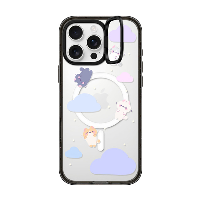 milkkoyo x CASETiFY iPhone 16 Pro Max ケース ブラック インパクトリングスタンドケース MagSafe対応 Falling cats by Milkkoyo