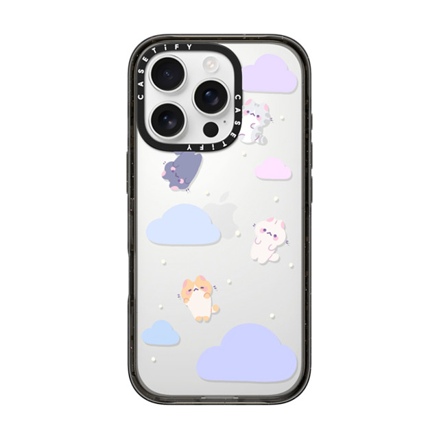 milkkoyo x CASETiFY iPhone 16 Pro ケース ブラック インパクトケース Falling cats by Milkkoyo