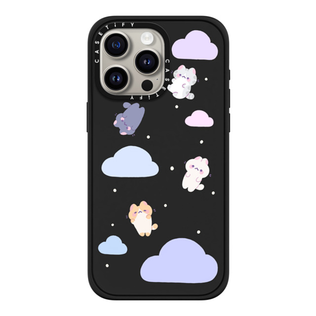 milkkoyo x CASETiFY iPhone 15 Pro Max ケース マットブラック インパクトケース MagSafe対応 Falling cats by Milkkoyo