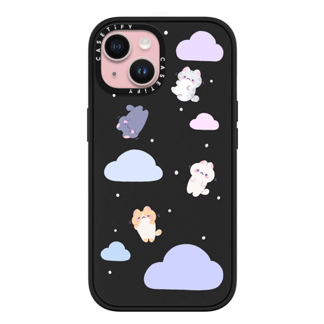 milkkoyo x CASETiFY iPhone 15 ケース マットブラック インパクトケース MagSafe対応 Falling cats by Milkkoyo