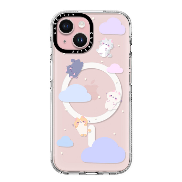 milkkoyo x CASETiFY iPhone 15 ケース クリア クリア ケース MagSafe対応 Falling cats by Milkkoyo