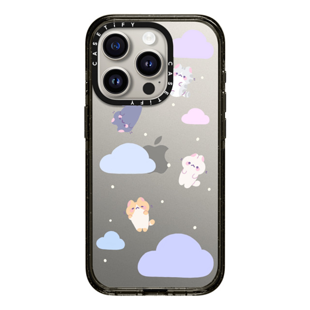 milkkoyo x CASETiFY iPhone 15 Pro ケース ブラック インパクトケース Falling cats by Milkkoyo