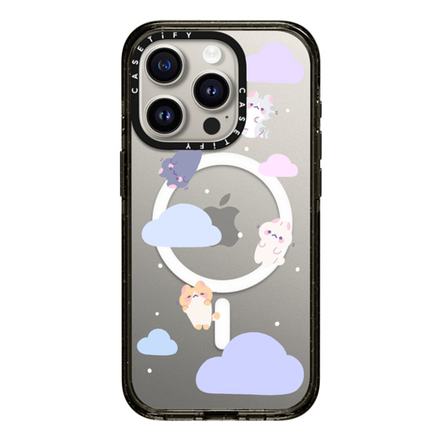 milkkoyo x CASETiFY iPhone 15 Pro ケース ブラック インパクトケース MagSafe対応 Falling cats by Milkkoyo