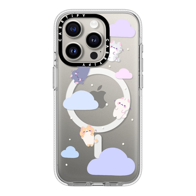 milkkoyo x CASETiFY iPhone 15 Pro ケース クリア クリア ケース MagSafe対応 Falling cats by Milkkoyo