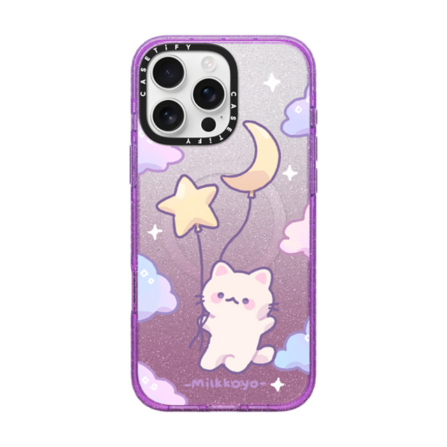 milkkoyo x CASETiFY iPhone 16 Pro Max ケース Cat,Star Glitter Purple インパクトケース MagSafe対応 Sky Float Phone Case Back to School milkkoyo x CASETiFY iPhone 16 Pro Max ケース Cat,Star Glitter Purple インパクトケース MagSafe対応 Sky Float Phone Case Back to School