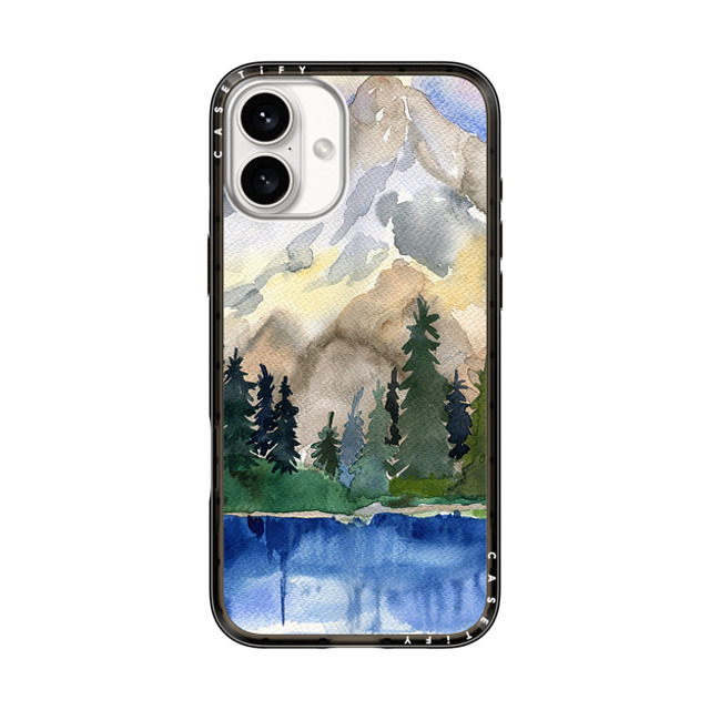 CASETiFY iPhone 16 Plus Case Black インパクトライトケース 自然 Mountain landscape CASETiFY iPhone 16 Plus Case Black インパクトライトケース 自然 Mountain landscape