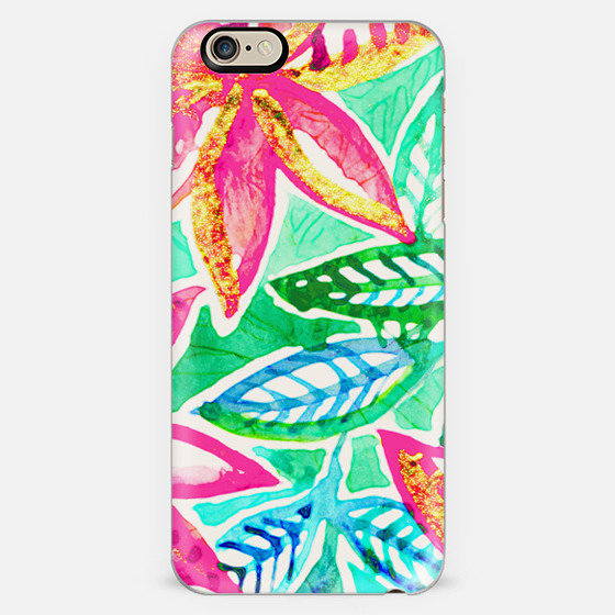 Painted Floral in Tropical Colors iPhone 6 Case by Micklyn Le Feuvre