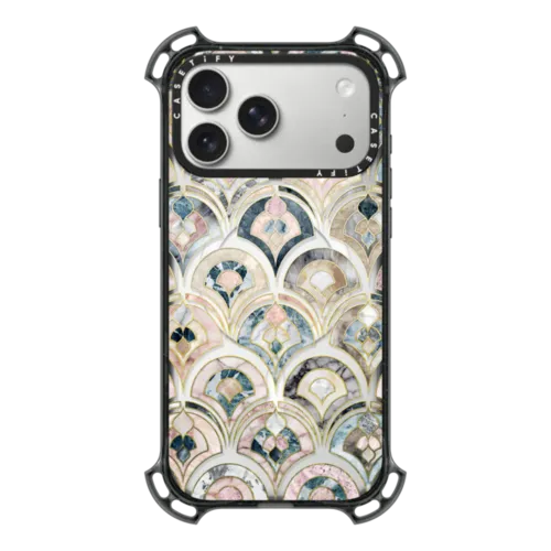 iPhone 17 Pro Max - Art Deco Marble Tiles in Soft Pastel on transparent 2