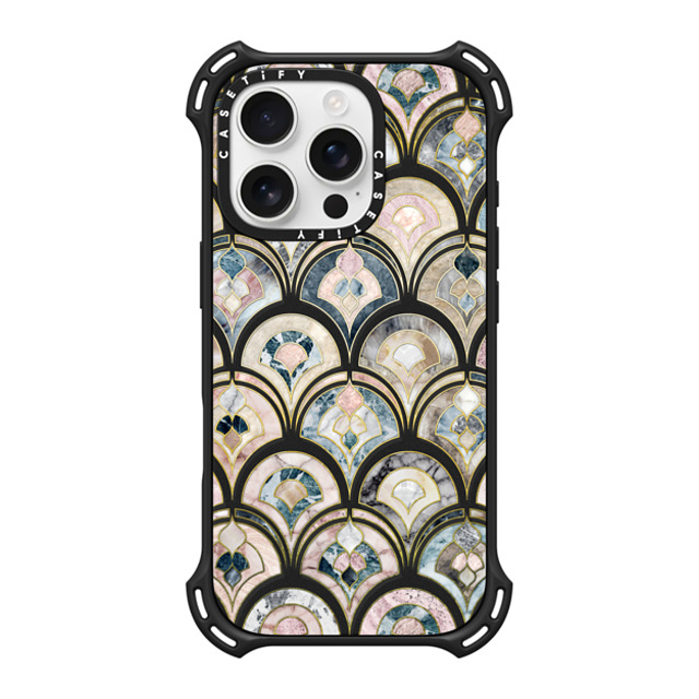 CASETiFY iPhone 16 Pro Case Matte Black バウンスケース Geometric,Pattern,Abstract Art Deco Marble Tiles in Soft Pastel on transparent 2 CASETiFY iPhone 16 Pro Case Matte Black バウンスケース Geometric,Pattern,Abstract Art Deco Marble Tiles in Soft Pastel on transparent 2