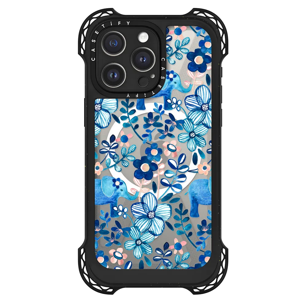 Water Bottle and Smartphone Sling - Blue Floral