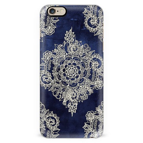 Cream Floral Pattern on Deep Indigo Ink – CASETiFY