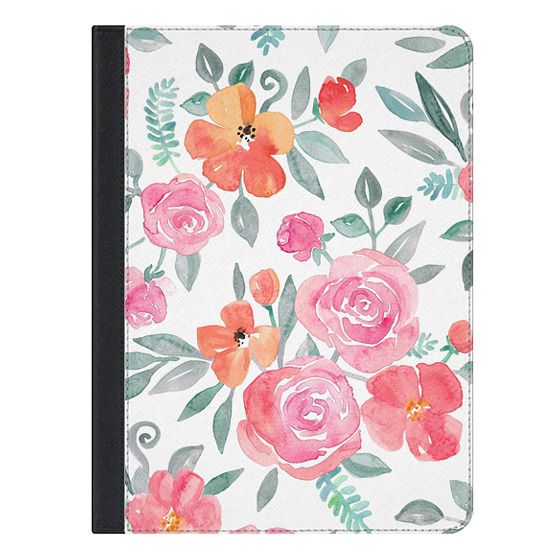 Amelia Floral In Pink And Peach Watercolor Ipad Cover Casetify Es