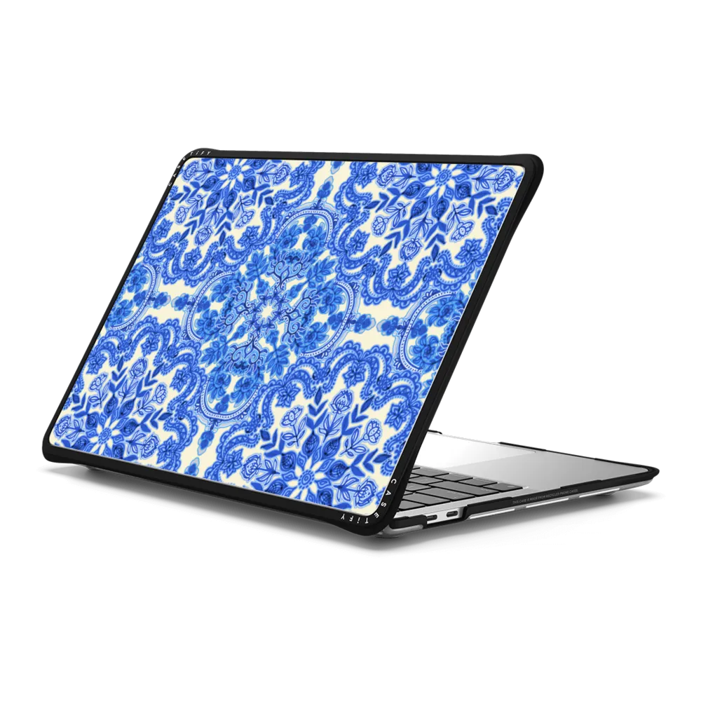 Impact MacBook Pro 13" (2020 / 2022) Case - Cobalt Blue & China White Folk Art Pattern
