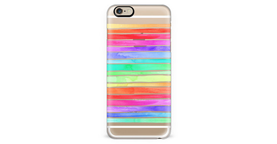 Rainbow Pastel Watercolor Stripes on Clear – CASETiFY