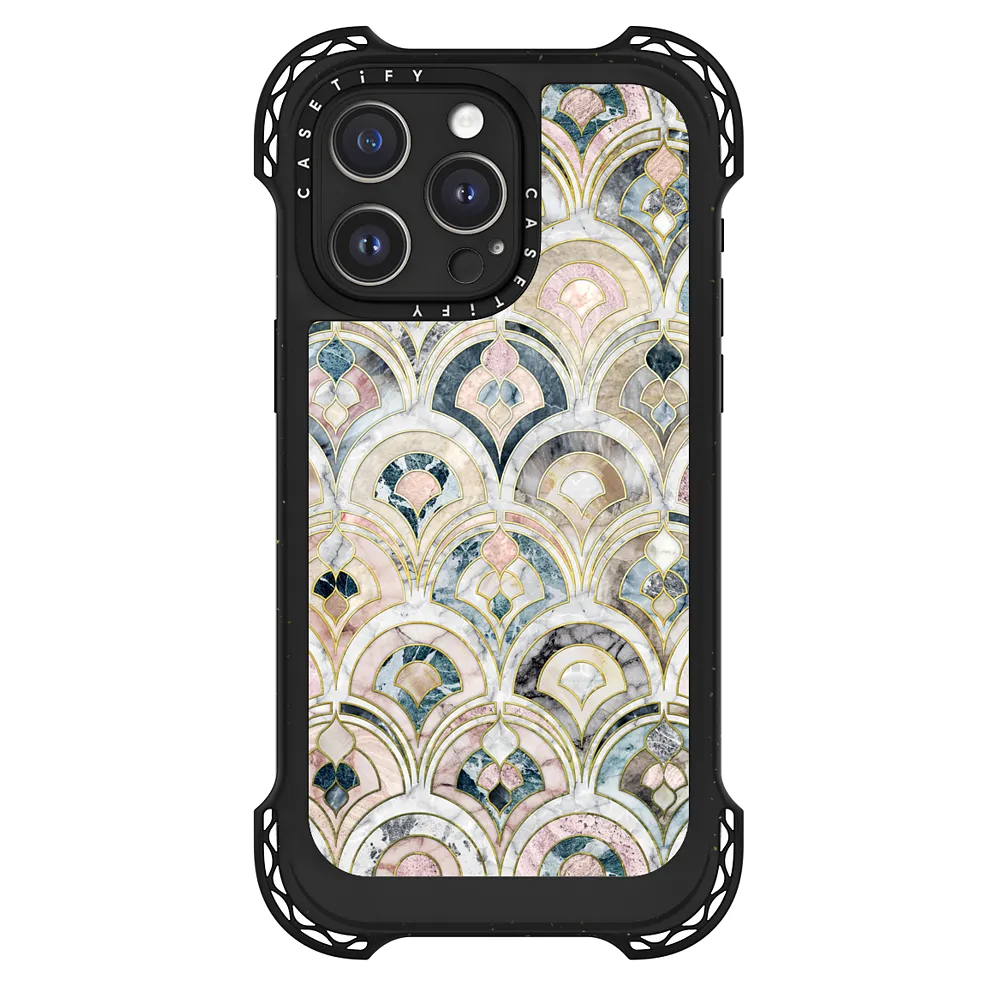 Ultra Bounce iPhone 15 Pro Max Case MagSafe Compatible - Art Deco Marble  Tiles in Soft Pastels 2