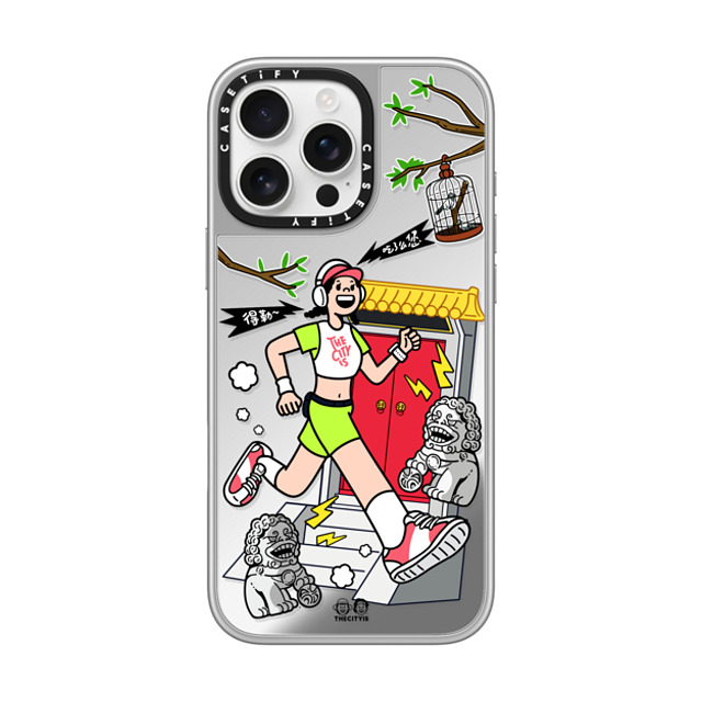 ZOLA x CASETiFY iPhone 16 Pro Max ケース シルバー (シルバーバンパー) ミラーケース MagSafe対応 Morning City Run