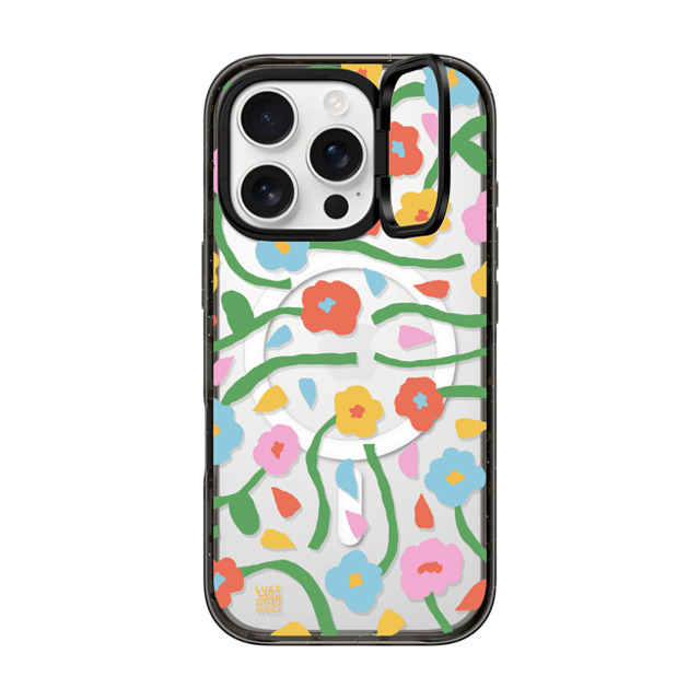 Luke John Matthew Arnold x CASETiFY iPhone 16 Pro ケース Floral,Cartoon ブラック インパクトリングスタンドケース MagSafe対応 Rainbow Pansies by LJMA Father's Day Luke John Matthew Arnold x CASETiFY iPhone 16 Pro ケース Floral,Cartoon ブラック インパクトリングスタンドケース MagSafe対応 Rainbow Pansies by LJMA Father's Day
