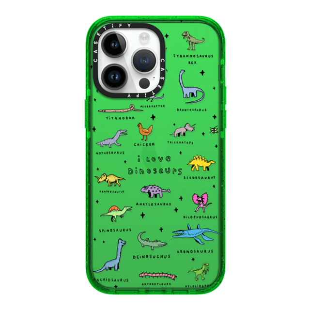 Poppy Starr Olsen x CASETiFY iPhone 14 Pro Max Case グリーン Impact Case I Love Dinosaurs Poppy Starr Olsen x CASETiFY iPhone 14 Pro Max Case グリーン Impact Case I Love Dinosaurs