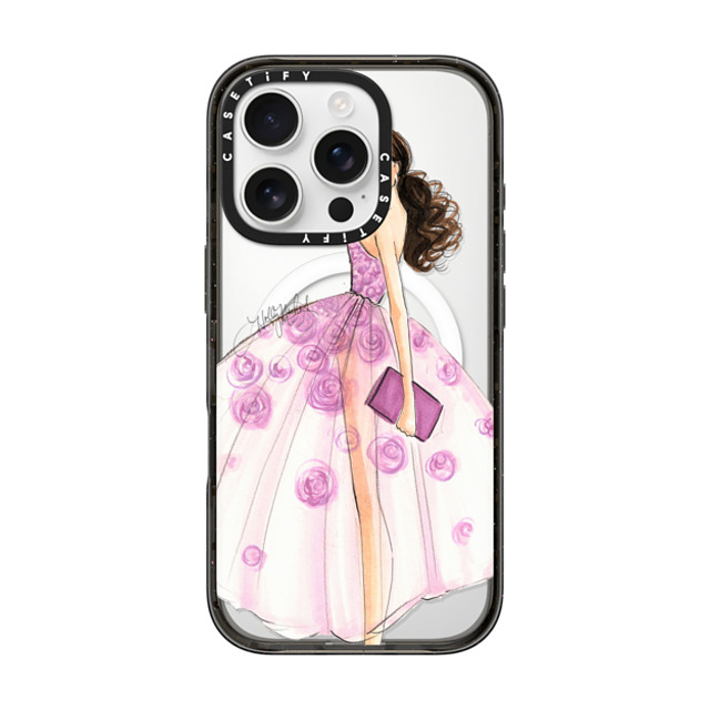 Holly Nichols x CASETiFY iPhone 16 Pro ケース Floral ブラック インパクトケース MagSafe対応 A Rose is a Rose (Fashion Illustration Transparent Phone Case) Back to School Holly Nichols x CASETiFY iPhone 16 Pro ケース Floral ブラック インパクトケース MagSafe対応 A Rose is a Rose (Fashion Illustration Transparent Phone Case) Back to School
