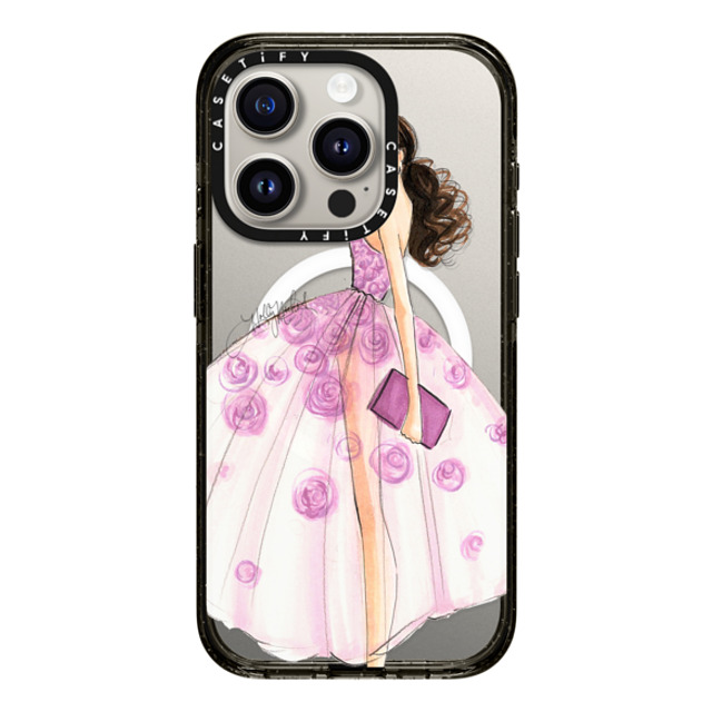 Holly Nichols x CASETiFY iPhone 15 Pro ケース Floral ブラック インパクトケース MagSafe対応 A Rose is a Rose (Fashion Illustration Transparent Phone Case) Back to School Holly Nichols x CASETiFY iPhone 15 Pro ケース Floral ブラック インパクトケース MagSafe対応 A Rose is a Rose (Fashion Illustration Transparent Phone Case) Back to School