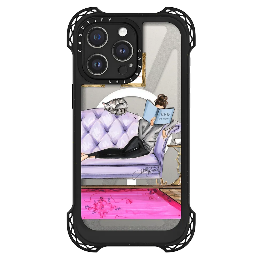 Bliss at Home Fashion Illustration Case with Cat CASETiFY