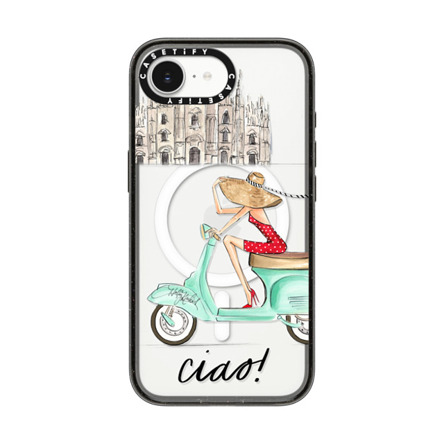 Holly Nichols x CASETiFY iPhone 16e Case Travel,Portraiture Black Impact Case MagSafe Compatible Ciao- Vespa Girl Milan Italy (fashion illustration transparent case) Back to School Holly Nichols x CASETiFY iPhone 16e Case Travel,Portraiture Black Impact Case MagSafe Compatible Ciao- Vespa Girl Milan Italy (fashion illustration transparent case) Back to School
