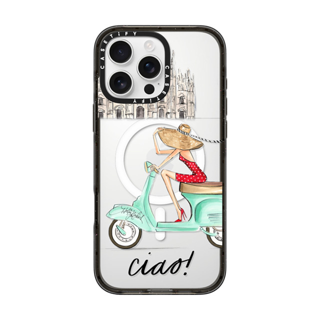 Holly Nichols x CASETiFY iPhone 16 Pro Max Case Travel,Portraiture Black Impact Case MagSafe Compatible Ciao- Vespa Girl Milan Italy (fashion illustration transparent case) Back to School Holly Nichols x CASETiFY iPhone 16 Pro Max Case Travel,Portraiture Black Impact Case MagSafe Compatible Ciao- Vespa Girl Milan Italy (fashion illustration transparent case) Back to School