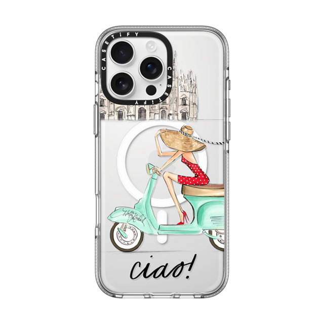 Holly Nichols x CASETiFY iPhone 16 Pro Max Case Travel,Portraiture クリア クリア ケース MagSafe対応 Ciao- Vespa Girl Milan Italy (fashion illustration transparent case) Back to School Holly Nichols x CASETiFY iPhone 16 Pro Max Case Travel,Portraiture クリア クリア ケース MagSafe対応 Ciao- Vespa Girl Milan Italy (fashion illustration transparent case) Back to School