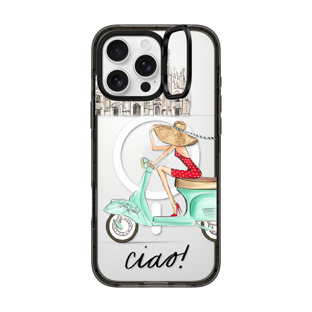 Holly Nichols x CASETiFY iPhone 16 Pro Max Case Travel,Portraiture Black インパクトリングスタンドケース MagSafe対応 Ciao- Vespa Girl Milan Italy (fashion illustration transparent case) Back to School Holly Nichols x CASETiFY iPhone 16 Pro Max Case Travel,Portraiture Black インパクトリングスタンドケース MagSafe対応 Ciao- Vespa Girl Milan Italy (fashion illustration transparent case) Back to School