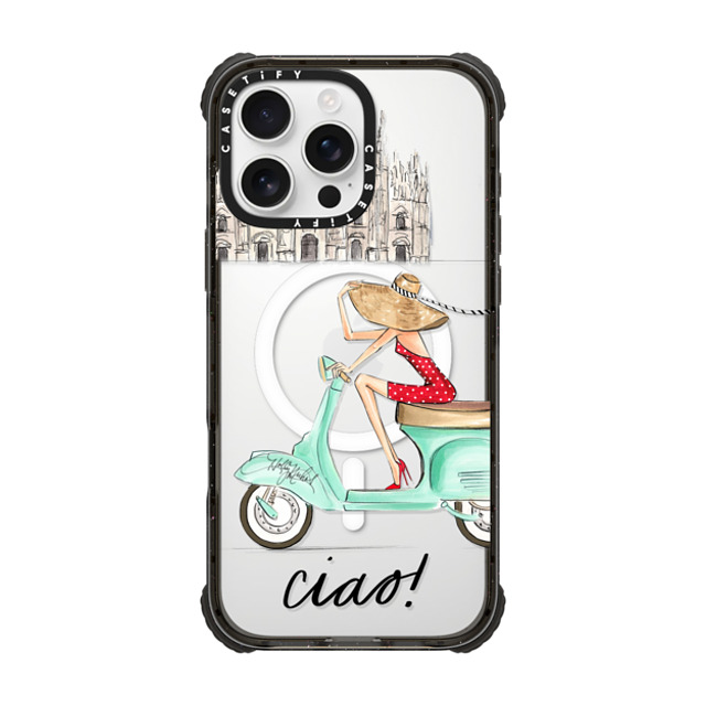 Holly Nichols x CASETiFY iPhone 16 Pro Max Case Travel,Portraiture Black ウルトラ インパクトケース MagSafe 対応 Ciao- Vespa Girl Milan Italy (fashion illustration transparent case) Back to School Holly Nichols x CASETiFY iPhone 16 Pro Max Case Travel,Portraiture Black ウルトラ インパクトケース MagSafe 対応 Ciao- Vespa Girl Milan Italy (fashion illustration transparent case) Back to School