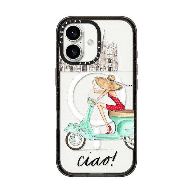 Holly Nichols x CASETiFY iPhone 16 Case Travel,Portraiture Black インパクトケース MagSafe対応 Ciao- Vespa Girl Milan Italy (fashion illustration transparent case) Mother's Day Holly Nichols x CASETiFY iPhone 16 Case Travel,Portraiture Black インパクトケース MagSafe対応 Ciao- Vespa Girl Milan Italy (fashion illustration transparent case) Mother's Day