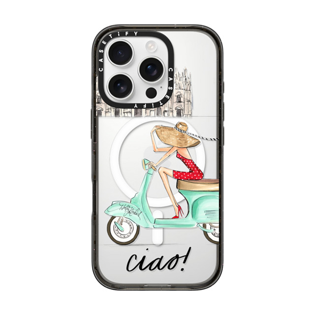 Holly Nichols x CASETiFY iPhone 16 Pro Case Travel,Portraiture Black Impact Case MagSafe Compatible Ciao- Vespa Girl Milan Italy (fashion illustration transparent case) Back to School Holly Nichols x CASETiFY iPhone 16 Pro Case Travel,Portraiture Black Impact Case MagSafe Compatible Ciao- Vespa Girl Milan Italy (fashion illustration transparent case) Back to School