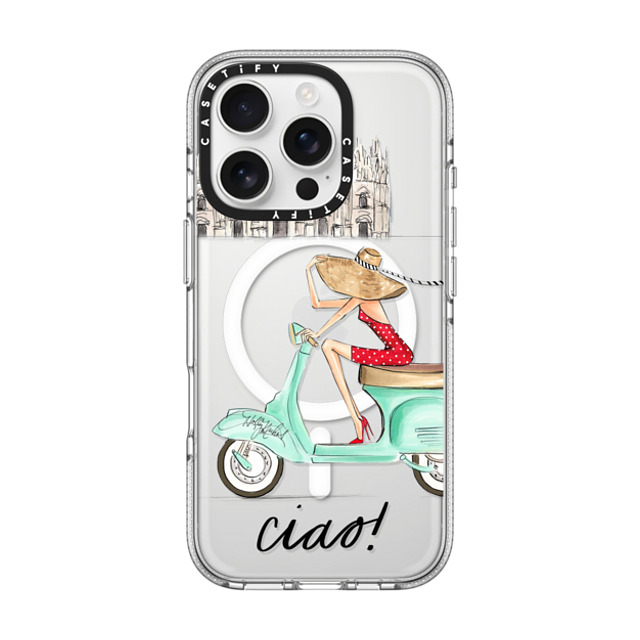 Holly Nichols x CASETiFY iPhone 16 Pro Case Travel,Portraiture クリア クリア ケース MagSafe対応 Ciao- Vespa Girl Milan Italy (fashion illustration transparent case) Back to School Holly Nichols x CASETiFY iPhone 16 Pro Case Travel,Portraiture クリア クリア ケース MagSafe対応 Ciao- Vespa Girl Milan Italy (fashion illustration transparent case) Back to School