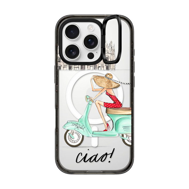 Holly Nichols x CASETiFY iPhone 16 Pro Case Travel,Portraiture Black インパクトリングスタンドケース MagSafe対応 Ciao- Vespa Girl Milan Italy (fashion illustration transparent case) Back to School Holly Nichols x CASETiFY iPhone 16 Pro Case Travel,Portraiture Black インパクトリングスタンドケース MagSafe対応 Ciao- Vespa Girl Milan Italy (fashion illustration transparent case) Back to School