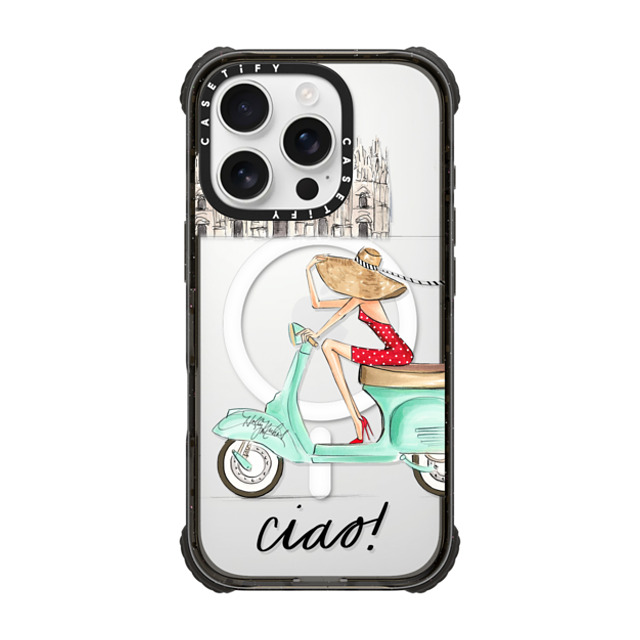 Holly Nichols x CASETiFY iPhone 16 Pro Case Travel,Portraiture Black ウルトラ インパクトケース MagSafe 対応 Ciao- Vespa Girl Milan Italy (fashion illustration transparent case) Mother's Day Holly Nichols x CASETiFY iPhone 16 Pro Case Travel,Portraiture Black ウルトラ インパクトケース MagSafe 対応 Ciao- Vespa Girl Milan Italy (fashion illustration transparent case) Mother's Day