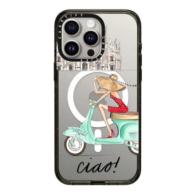 Holly Nichols x CASETiFY iPhone 15 Pro Max Case Travel,Portraiture Black Impact Case MagSafe Compatible Ciao- Vespa Girl Milan Italy (fashion illustration transparent case) Back to School Holly Nichols x CASETiFY iPhone 15 Pro Max Case Travel,Portraiture Black Impact Case MagSafe Compatible Ciao- Vespa Girl Milan Italy (fashion illustration transparent case) Back to School