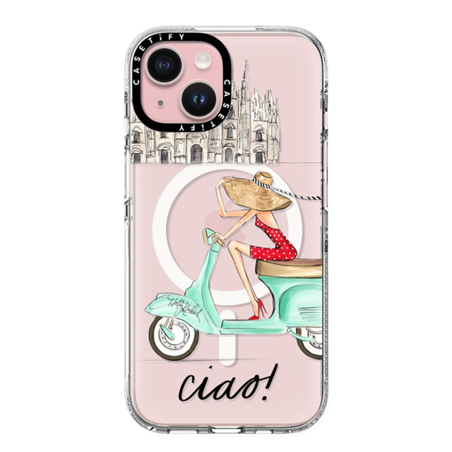 Holly Nichols x CASETiFY iPhone 15 Case Travel,Portraiture クリア クリア ケース MagSafe対応 Ciao- Vespa Girl Milan Italy (fashion illustration transparent case) Back to School Holly Nichols x CASETiFY iPhone 15 Case Travel,Portraiture クリア クリア ケース MagSafe対応 Ciao- Vespa Girl Milan Italy (fashion illustration transparent case) Back to School