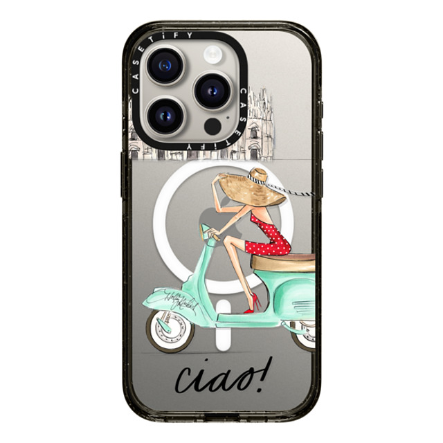 Holly Nichols x CASETiFY iPhone 15 Pro Case Travel,Portraiture Black Impact Case MagSafe Compatible Ciao- Vespa Girl Milan Italy (fashion illustration transparent case) Back to School Holly Nichols x CASETiFY iPhone 15 Pro Case Travel,Portraiture Black Impact Case MagSafe Compatible Ciao- Vespa Girl Milan Italy (fashion illustration transparent case) Back to School