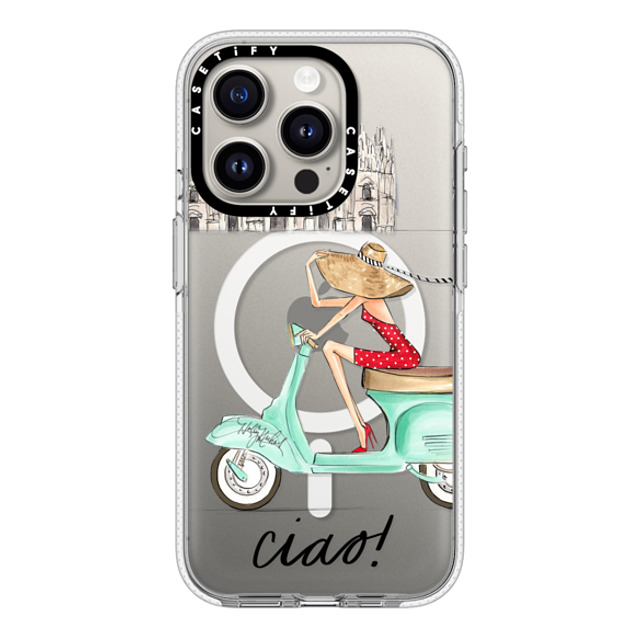 Holly Nichols x CASETiFY iPhone 15 Pro ケース Travel,Portraiture クリア クリア ケース MagSafe対応 Ciao- Vespa Girl Milan Italy (fashion illustration transparent case) Back to School Holly Nichols x CASETiFY iPhone 15 Pro ケース Travel,Portraiture クリア クリア ケース MagSafe対応 Ciao- Vespa Girl Milan Italy (fashion illustration transparent case) Back to School